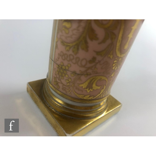 6 - A 19th Century Barr Flight & Barr Worcester spill vase decorated with a handpainted panel titled... 