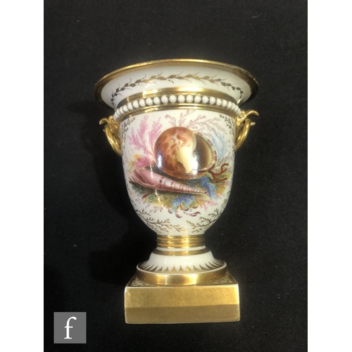 7 - A small 19th Century Flight Barr & Barr Royal Porcelain Works Worcester pedestal vase decorated ... 