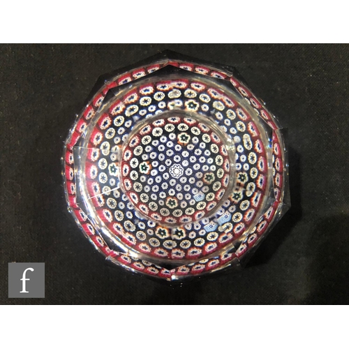 188 - A Whitefriars paperweight designed by Geoffrey Baxter, with a millefiori canopy of interwoven rings ... 