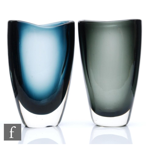 848 - Geoffrey Baxter - Whitefriars - Two cased smooth walled glass vases, pattern number 9652, to include... 