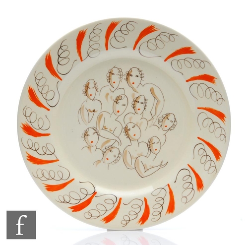 417 - Clarice Cliff & Laura Knight - Fair Ladies - A circular plate circa 1934, manufactured for the H... 