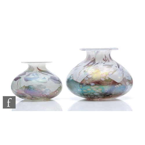 1325 - Michael Harris and Elizabeth Harris - Isle of Wight - Two studio glass vases in the Flower Garden pa... 