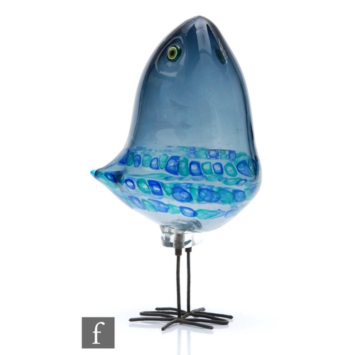 782 - Alessandro Pianon - Vistosi - A Pulcini glass bird circa 1963, with a purple glass body, with intern... 