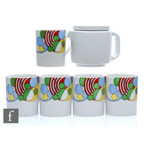 1137 - Frank Lloyd Wright - Tiffany and Co - A set of five later 20th Century mugs decorated in the Cabaret... 