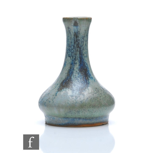 13 - Unknown - A miniature early 20th Century French Art Nouveau vase of compressed globe and shaft form ... 