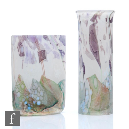 1324 - Michael Harris and Elizabeth Harris - Isle of Wight - Two studio glass vases in the Flower Garden pa... 