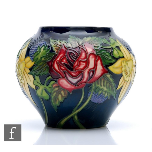 161 - Nicola Slaney - Moorcroft Pottery - A small vase decorated in the Diamond Jubilee pattern, impressed... 