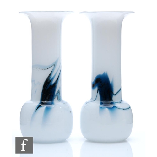 716 - Michael Bang - Holmegaard - A pair of later 20th Century Atlantis range dual purpose glass candlesti... 