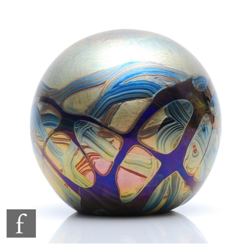 1308 - Michael Harris - Isle of Wight - A contemporary studio glass paperweight in the Nightscape pattern, ... 