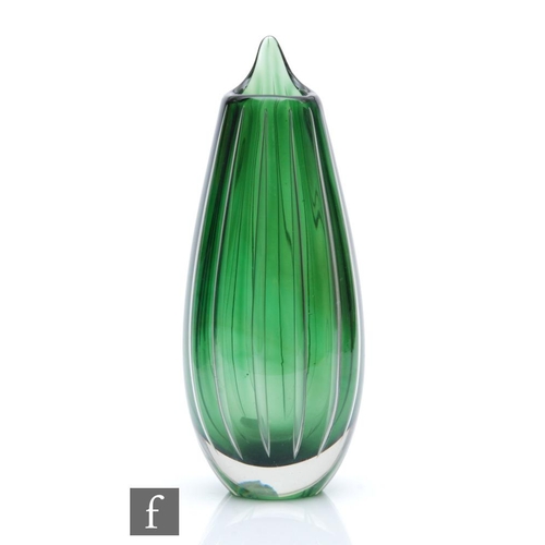 808 - Armando Jacobino - Oy Kumela - A post war glass vase, of ovoid form with pulled rim, decorated inter... 