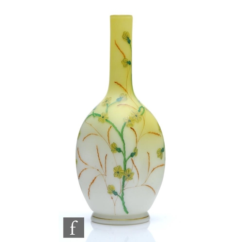 24 - Loetz - A late 19th Century glass vase circa 1890, of shouldered ovoid form with four dimple sides b... 