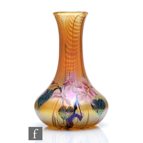 1212 - Terri Colledge and Dean Hopkins - Okra - A contemporary studio glass vase of shouldered ovoid form w... 