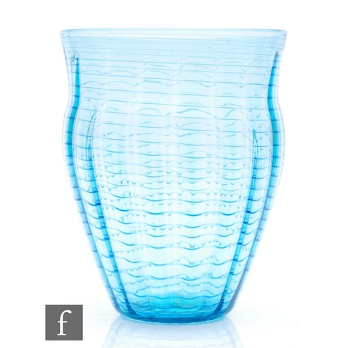 1001 - Barnaby Powell - James Powell & Sons - Whitefriars - A glass vase of ovoid form with flared neck... 