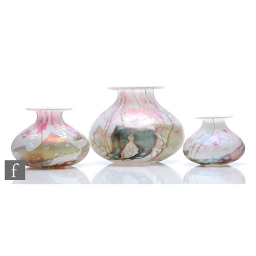 1320 - Michael Harris and Elizabeth Harris - Isle of Wight - A collection of three studio glass vases in th... 