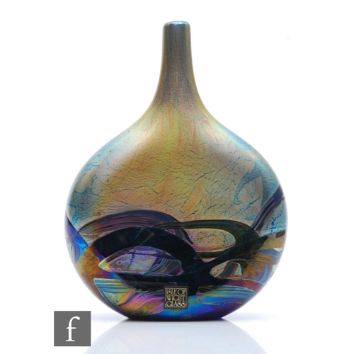 1246 - Isle of Wight - A contemporary studio glass lollipop vase in the Nightscape pattern, of compressed o... 