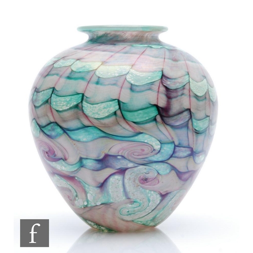 1310 - Timothy Harris and Jonathan Harris - Isle of Wight - A later 20th Century studio glass vase in the W... 