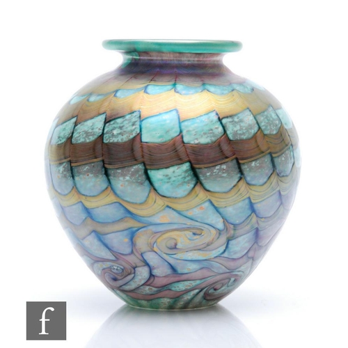 1312 - Timothy Harris and Jonathan Harris - Isle of Wight - A later 20th Century studio glass vase in the W... 