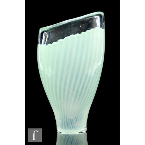 804 - Vicke Lindstrand - Kosta - A post war Aura range glass vase of organic ovoid form internally decorat... 