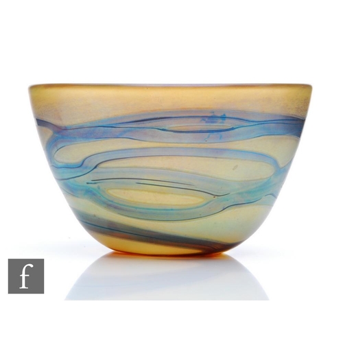 1245 - Terri College and Richard P. Golding - Okra - A contemporary studio glass bowl of circular section, ... 