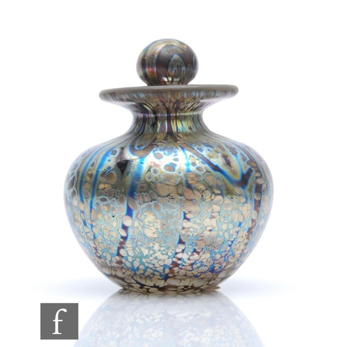 1248 - Norman Stuart Clarke - A later 20th Century studio glass scent bottle in the Winter Woods pattern, o... 