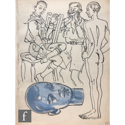 615 - Albert Wainwright (1898-1943) - A sketch depicting various male forms, to include a reclining figure... 