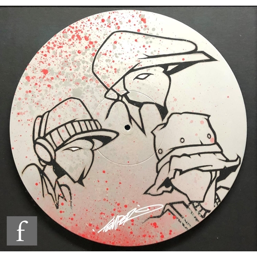 1203 - Aaron Bird aka Temper - 'Untitled I', spray paint and inks on a vinyl record, signed, with Castle Fi... 