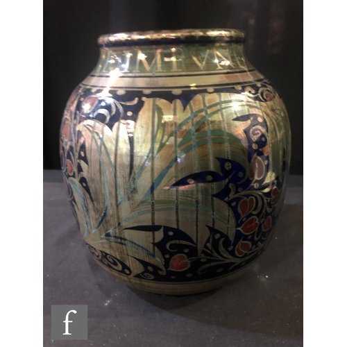 77 - Gordon Forsyth – Pilkingtons - A large early 20th Century Arts and Crafts vase of swollen ovoid form... 