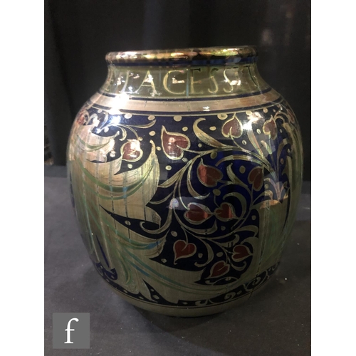 77 - Gordon Forsyth – Pilkingtons - A large early 20th Century Arts and Crafts vase of swollen ovoid form... 