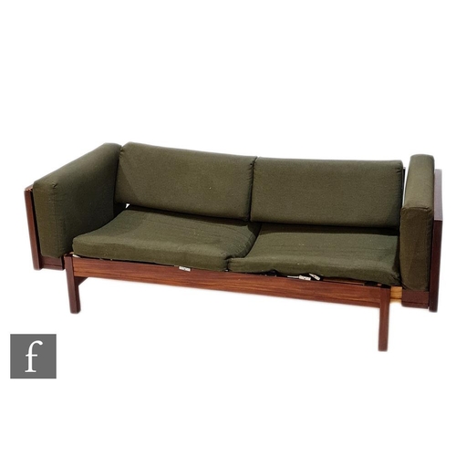 1000 - George Fejer and Eric Phampilon - Guy Rogers - A Beverley Hills sofa bed with exposed teak frame, wi... 