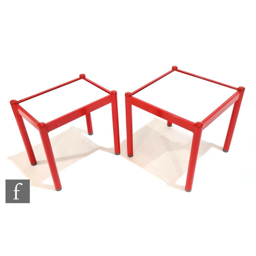 1284 - PEL (Practical Equipment Ltd) - Two occasional tables of square and rectangular form, with white lam... 