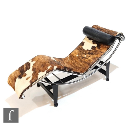 1314 - Le Corbusier - Cassina - A contemporary model of the LC4 chaise longue, upholstered in pony hide and... 