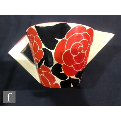 369 - Clarice Cliff - Red Roses - A conical tea service circa 1935, comprising large teapot, covered twin ... 