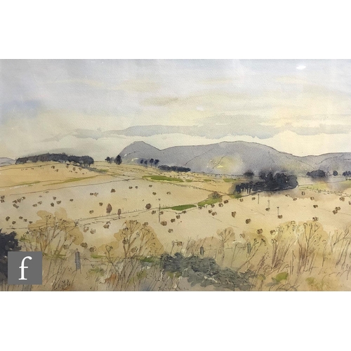 398 - ALASTAIR FLATTELY (1922-2009) - Aberdeenshire landscape, watercolour, signed, framed, 35cm x 55cm, f... 