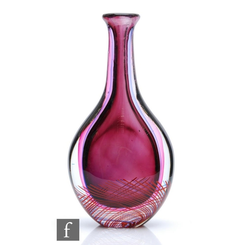 200 - A large 20th Century Sommerso glass vase, possibly Italian Murano, the compressed globe and shaft fo... 