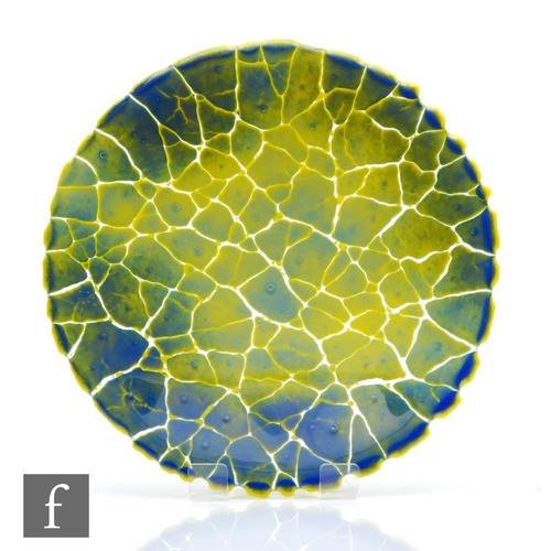 385 - A contemporary studio glass dish by Trish Goodbody of Atlantic Glass titled Vertisol II, the shallow... 