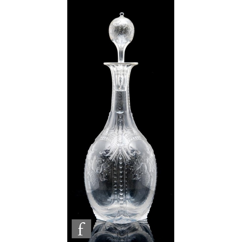 317 - A late 19th to early 20th Century Thomas Webb & Sons clear crystal decanter in the Rock Crystal ... 