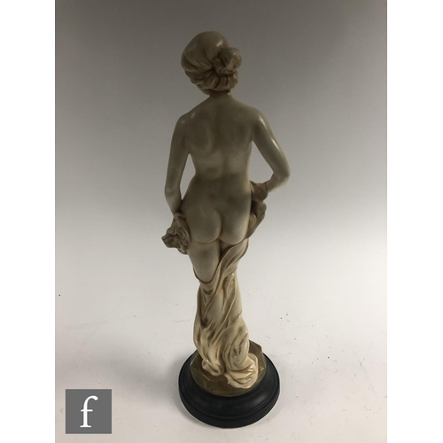 24 - A large 1930s Crown Devon Fieldings statue of a female nude draped in a robe, printed mark, height 5... 