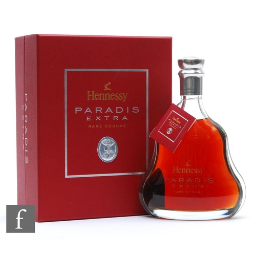 1160 - A boxed bottle of Hennessey Paradis extra rare cognac, No. 19, with box, numbered gift card and plas... 