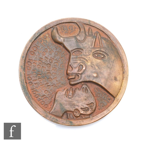 207 - A later 20th Century bronze medallion to commemorate the 100th anniversary of the birth of Picasso, ... 