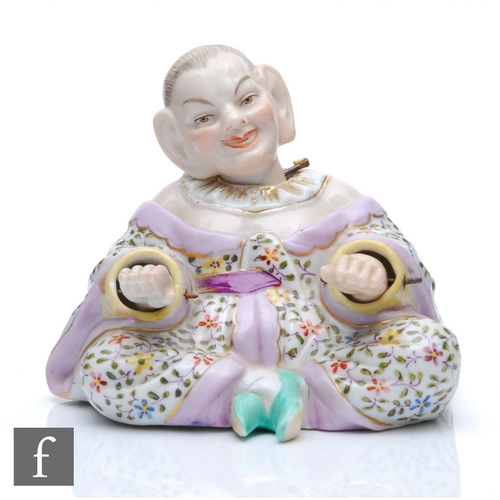 1015 - A late 19th to early 20th Century Chinoiserie nodding head Pagoda figure modelled as a seated robed ... 