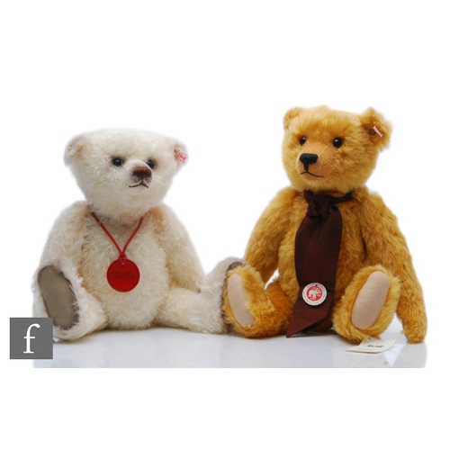 1165 - Two Steiff teddy bears, 663376 Teddy Bear Bella UK 09, white mohair, limited edition 576 of 2000, he... 