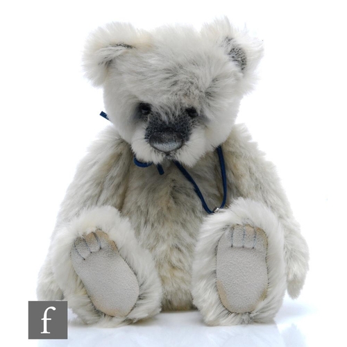 1173 - A Charlie Bears Isabelle Collection SJ 4023 Crispin teddy bear, white mohair with dark grey backing,... 