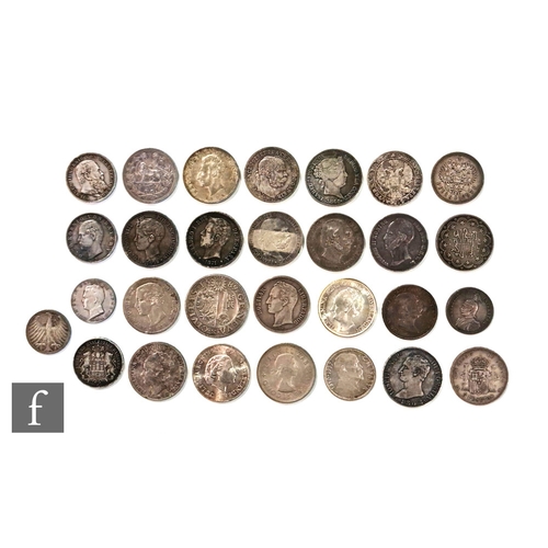 769 - Various coins from the German States, Austria, the Netherlands and Spain to include 1908 five korona... 