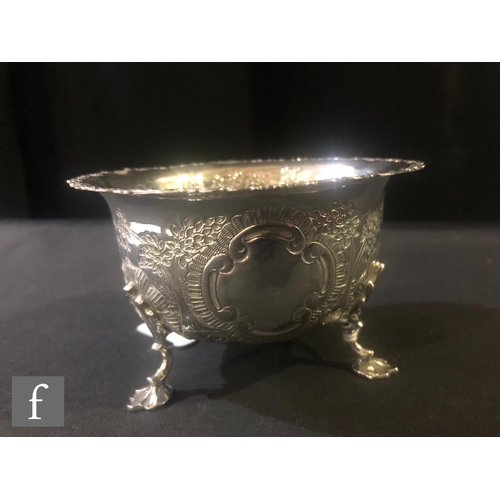 90 - A late Victorian sugar bowl decorated with embossed and engraved scene of two pheasants in a landsca... 