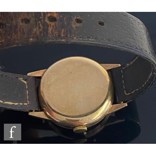 275 - A gentleman's 9ct hallmarked J.W. Benson manual wristwatch, gilt batons to a circular silvered dial,... 