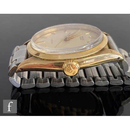 217 - A 9ct hallmarked Rolex Oyster Precision automatic wrist watch with gilt batons to a cream dial, case... 