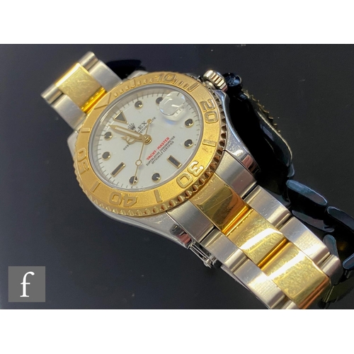 278 - A gentleman's stainless steel and gold Rolex Oyster Perpetual Yacht-Master wristwatch, gilt batons a... 