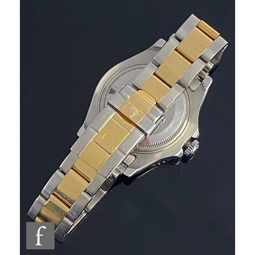 278 - A gentleman's stainless steel and gold Rolex Oyster Perpetual Yacht-Master wristwatch, gilt batons a... 