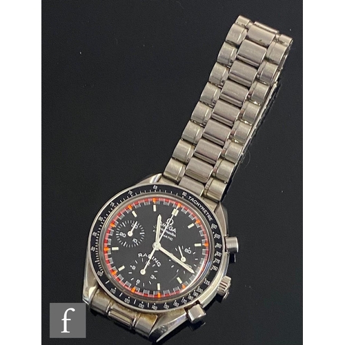 264 - A gentleman's stainless steel limited edition Omega Speedmaster chronograph Michael Schumacher racin... 