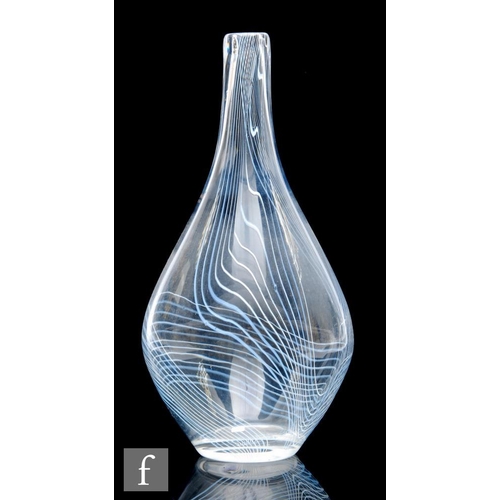 381 - A large post war Kosta crystal glass vase by Vicke Lindstrand, of low shouldered form with a tapered... 